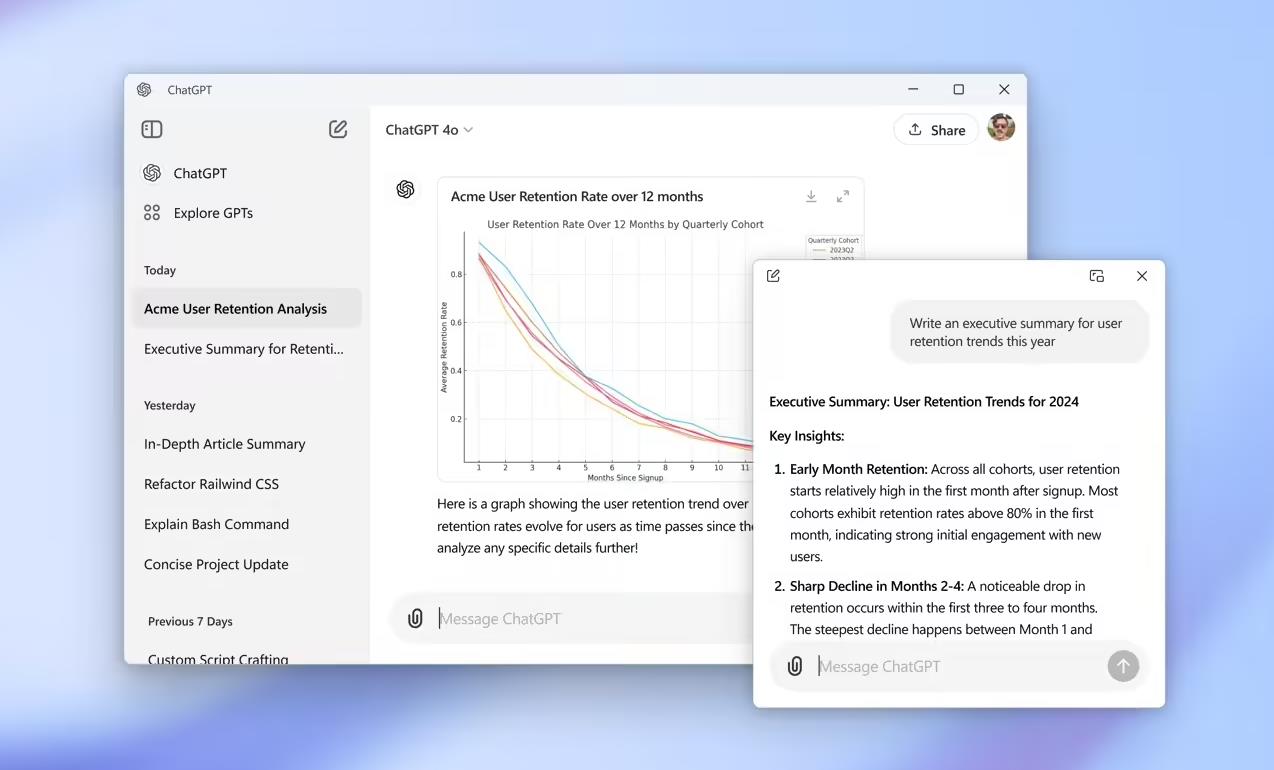 OpenAI推出Windows版ChatGPT客户端，付费用户率先体验