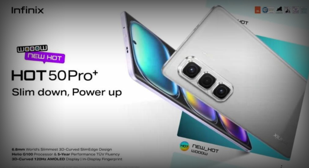传音Infinix Hot 50 Pro +正式发布：120Hz曲面屏，薄至6.8毫米