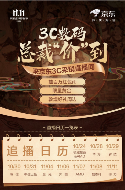 看直播还能抽限量黄金 多位总裁“价”到京东3C数码直播间