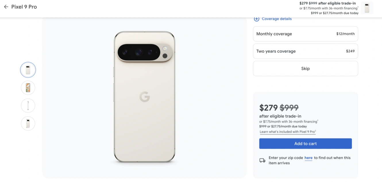 Pixel 9 Pro无锁版美国Google Store黑色星期五折扣到底！这样买仅279美元