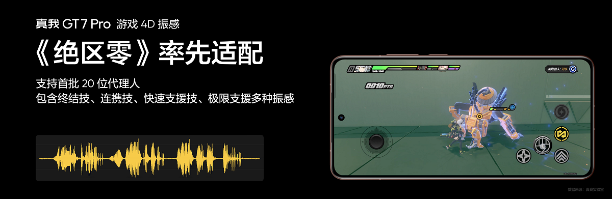 真我GT7 Pro首发搭载AAC RichTap AI振动算法，绝区零率先适配