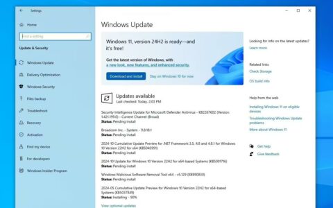 微软在Win10中推送横幅，力荐用户升级至Win11 24H2