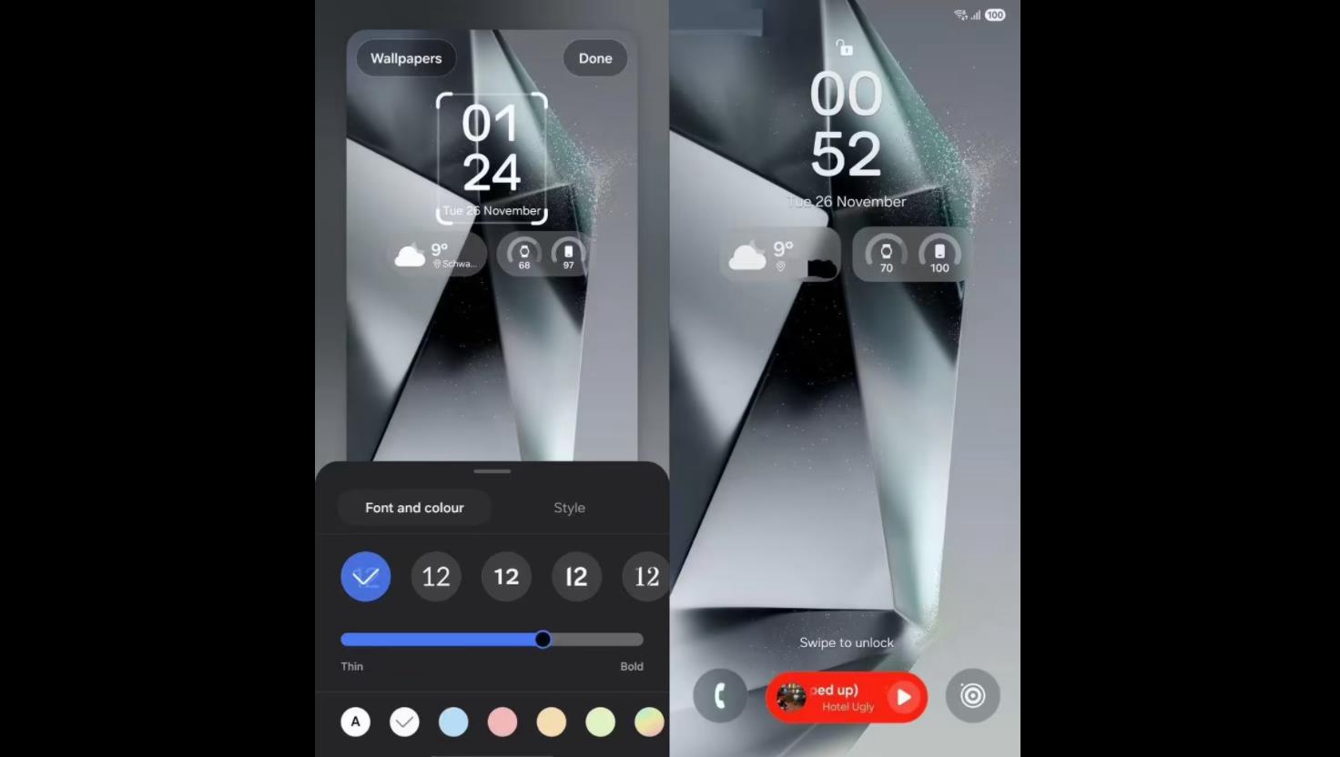 三星One UI 7.0锁屏界面曝光，可动态展示天气等信息