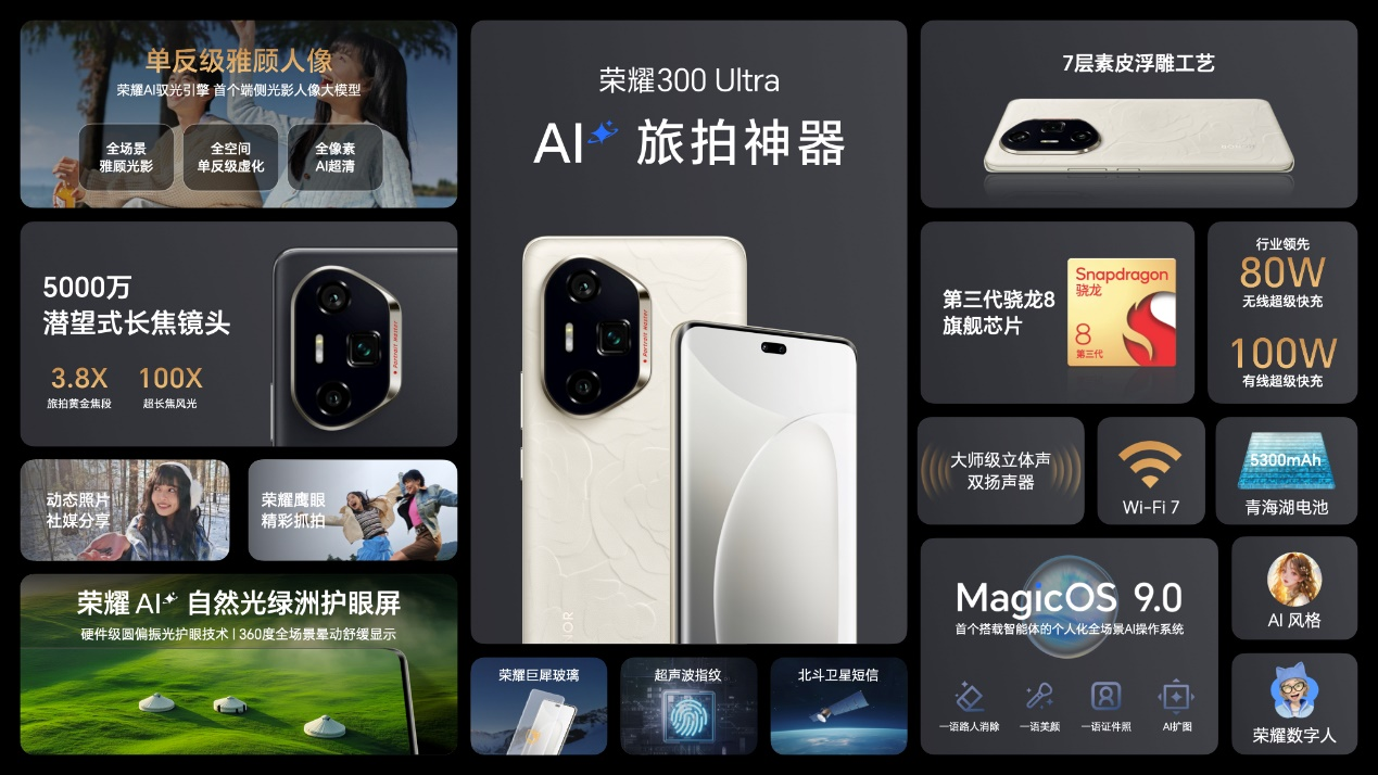史上最强数字系列，AI旅拍神器荣耀300系列正式发布