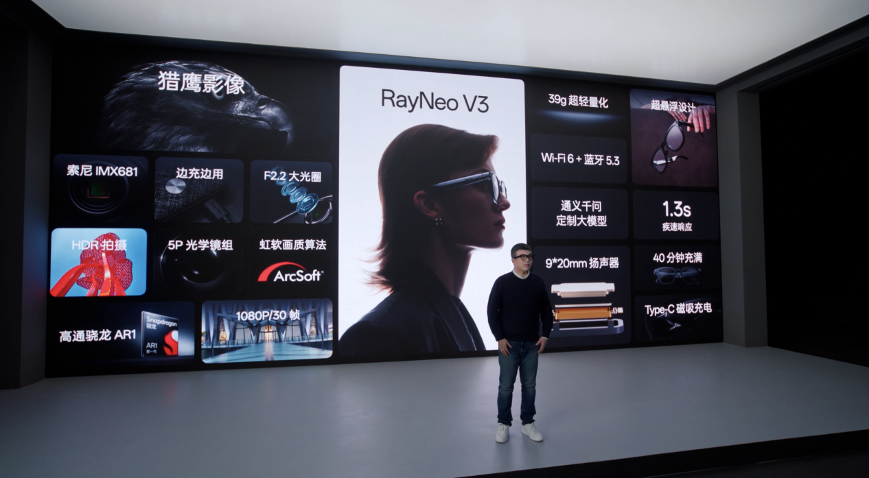 雷鸟创新发布V3 AI拍摄眼镜  对标Meta、助力智能眼镜进入新纪元