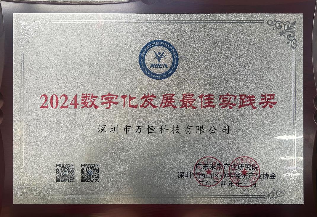 喜报！万恒科技荣获“2024数字化发展最佳实践奖”