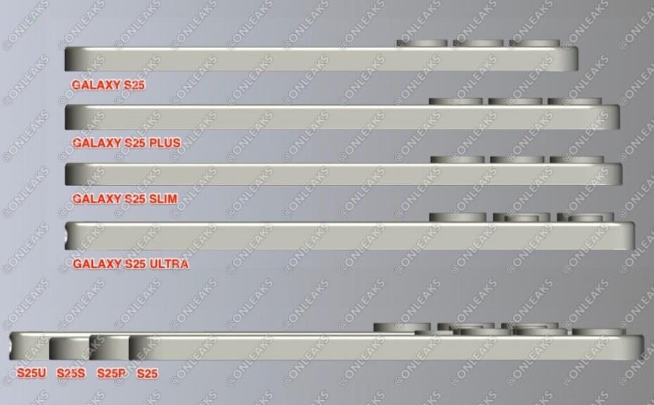 三星Galaxy S25系列机身厚度比较图提前曝光