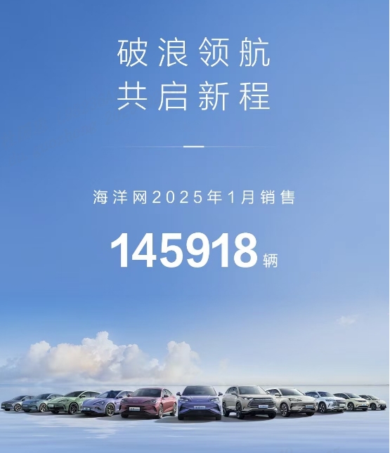 中国销冠，比亚迪1月销量超30 万台，出口量飙升83.4%