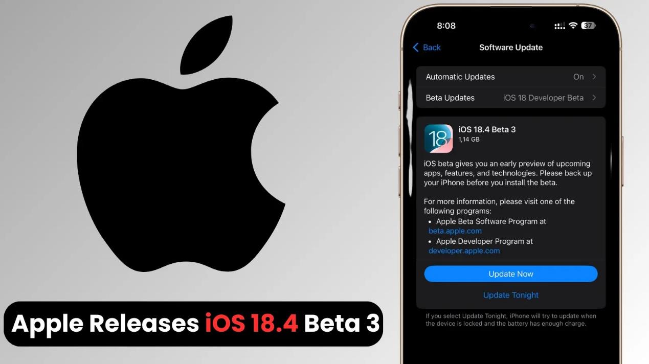 苹果发布iOS 18.4 Beta 3：锁屏通知能“插队”，做饭听歌全智能‌