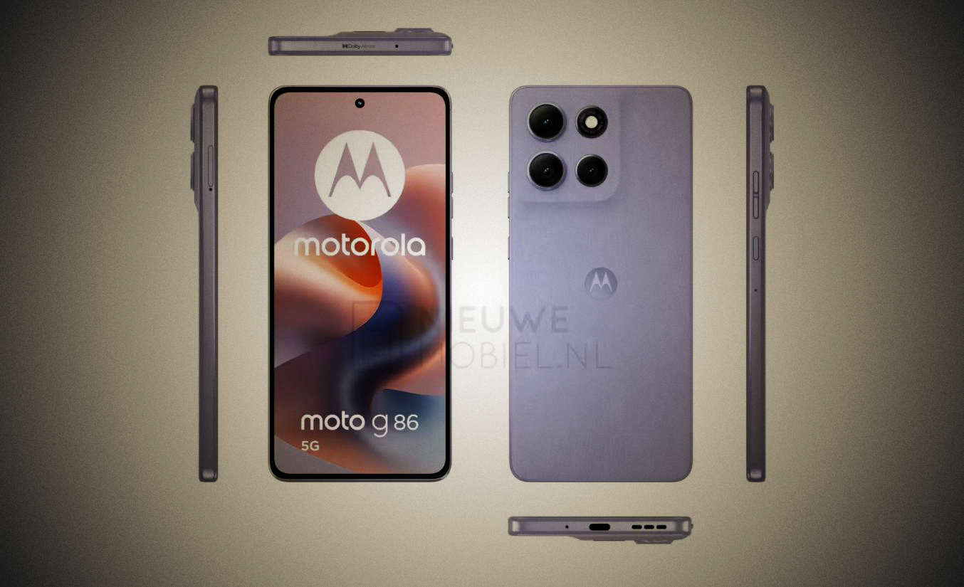 ‌摩托罗拉Moto G86 5G渲染图曝光：撞脸Edge系列，5000万双摄+素皮材质