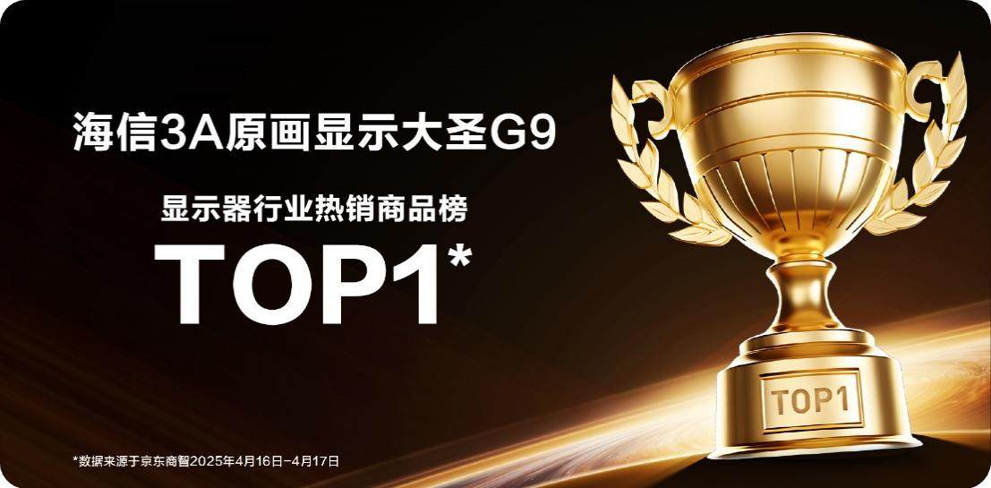 首发即登顶！全球首款3A原画显示器海信大圣G9开售