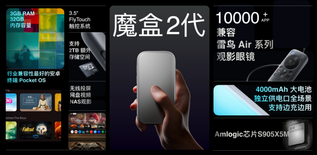 雷鸟X3 Pro AR眼镜发布  支持手机应用生态