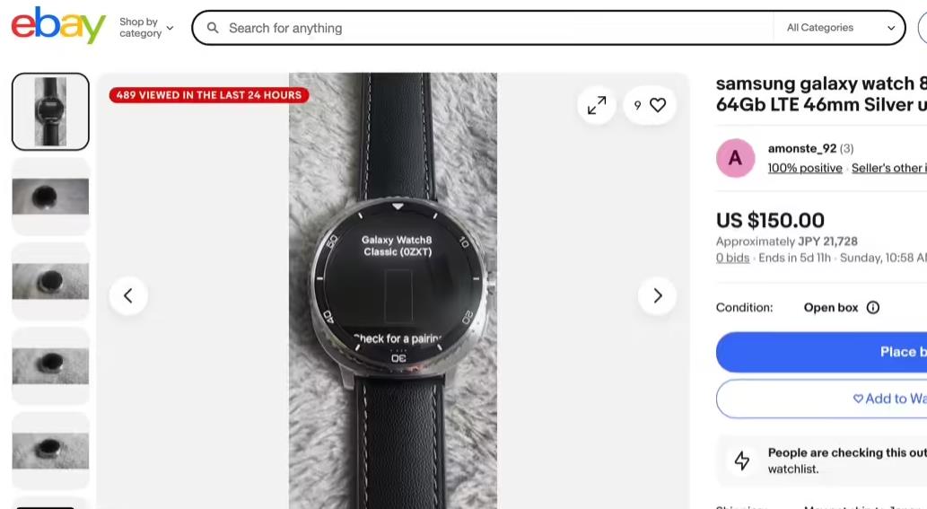 三星Galaxy Watch 8 Classic原型机eBay意外泄露：圆形表盘配独特包边