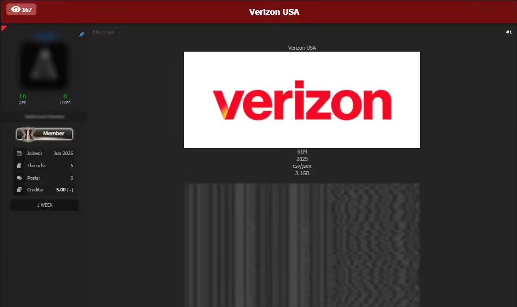 美运营商Verizon否认大规模数据泄露：6100万记录系旧数据无关