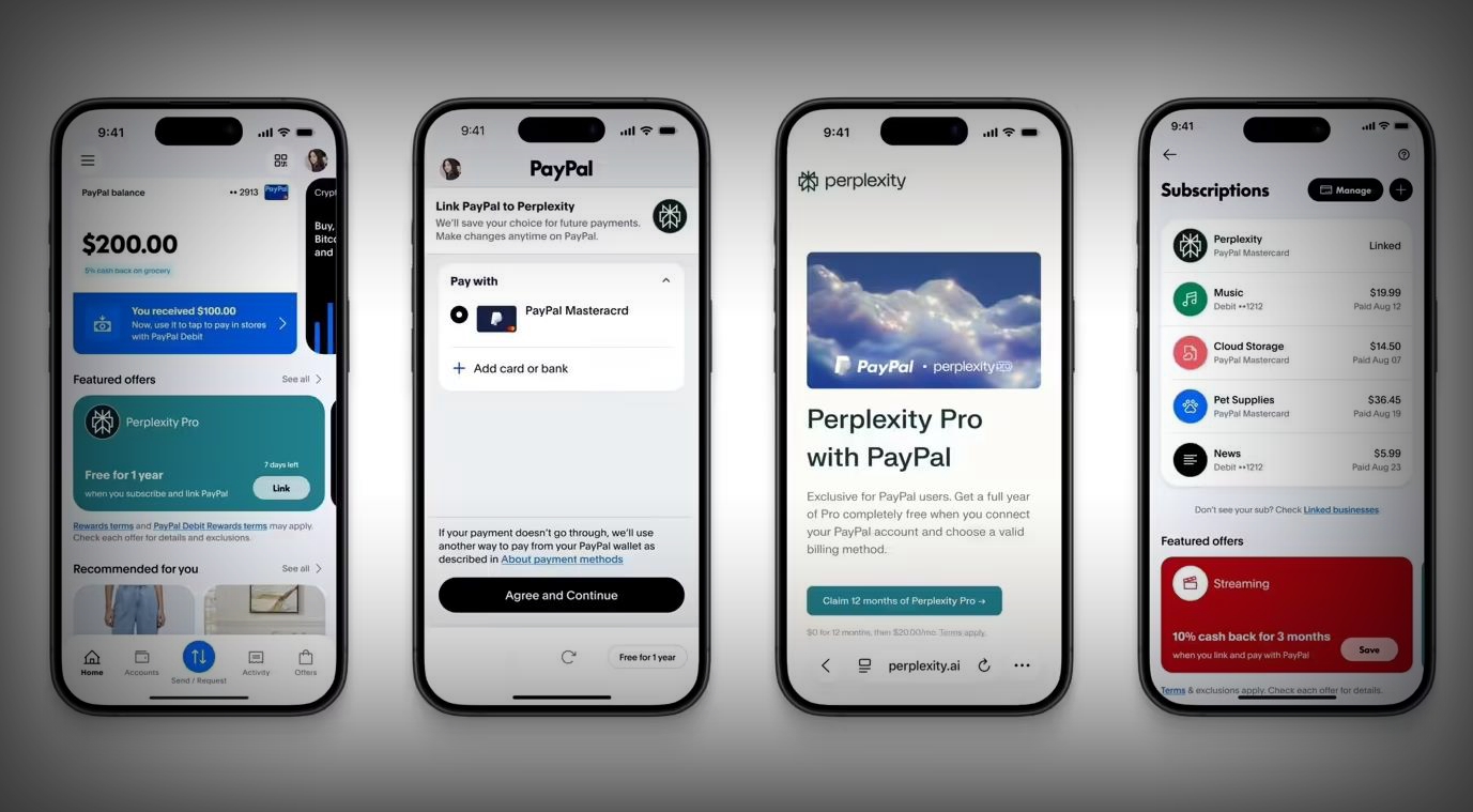 PayPal用户福利：免费领取一年Perplexity Pro会员及AI浏览器