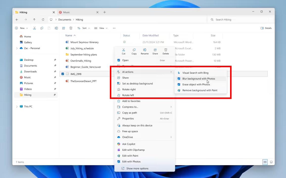 ‌微软发布Win11新预览版：文件管理器新增AI修图功能