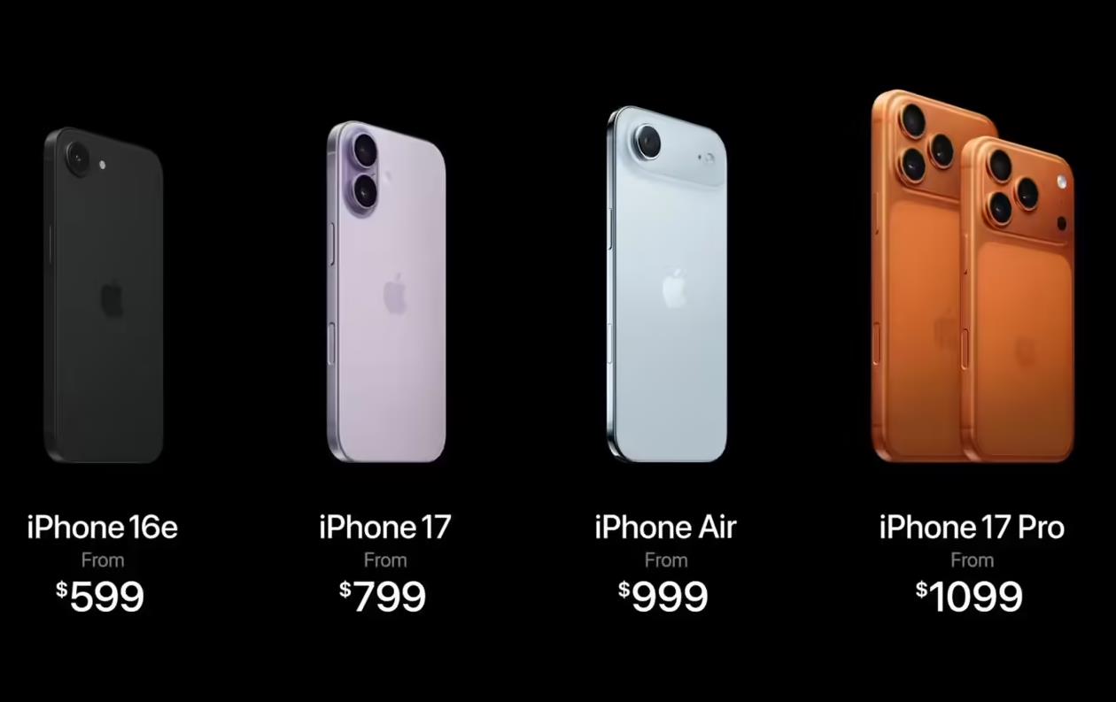 苹果iPhone 17标准版发布：6.3英寸120Hz屏幕+A19芯片，5999元起
