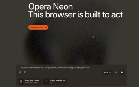 ‌Opera推出AI浏览器Neon 月费19.99美元主打智能任务处理