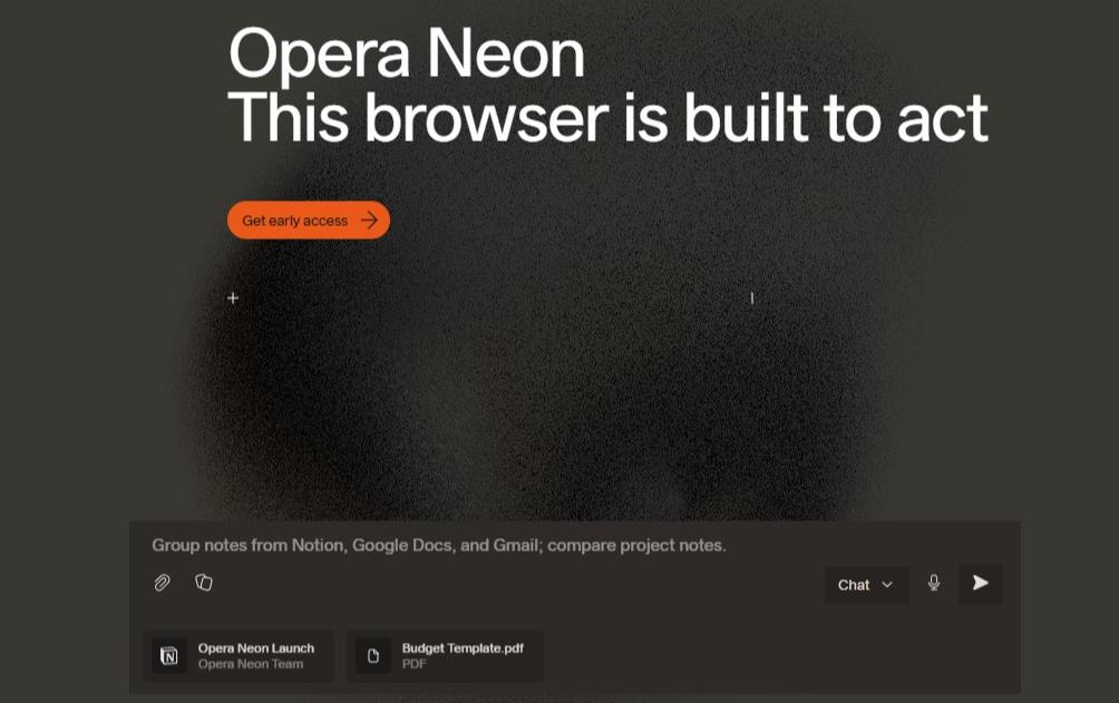 ‌Opera推出AI浏览器Neon 月费19.99美元主打智能任务处理