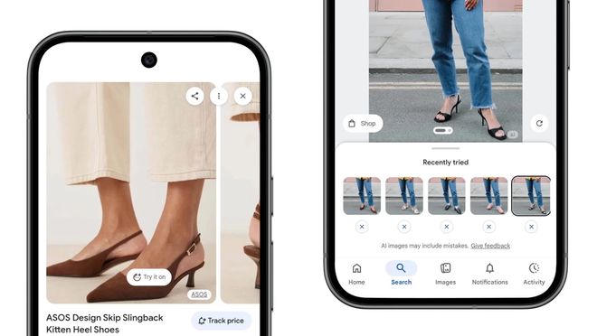 谷歌 AI 更新“Try On”功能  用户可在线试穿鞋
