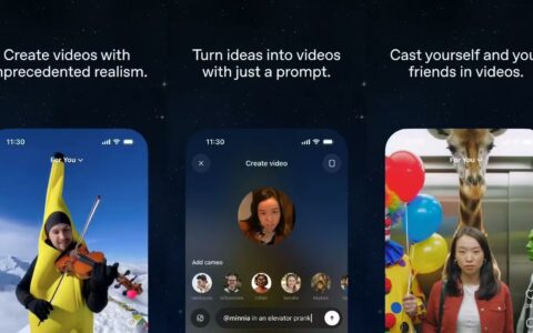 ‌OpenAI Sora应用5天破百万下载 增速超越ChatGPT