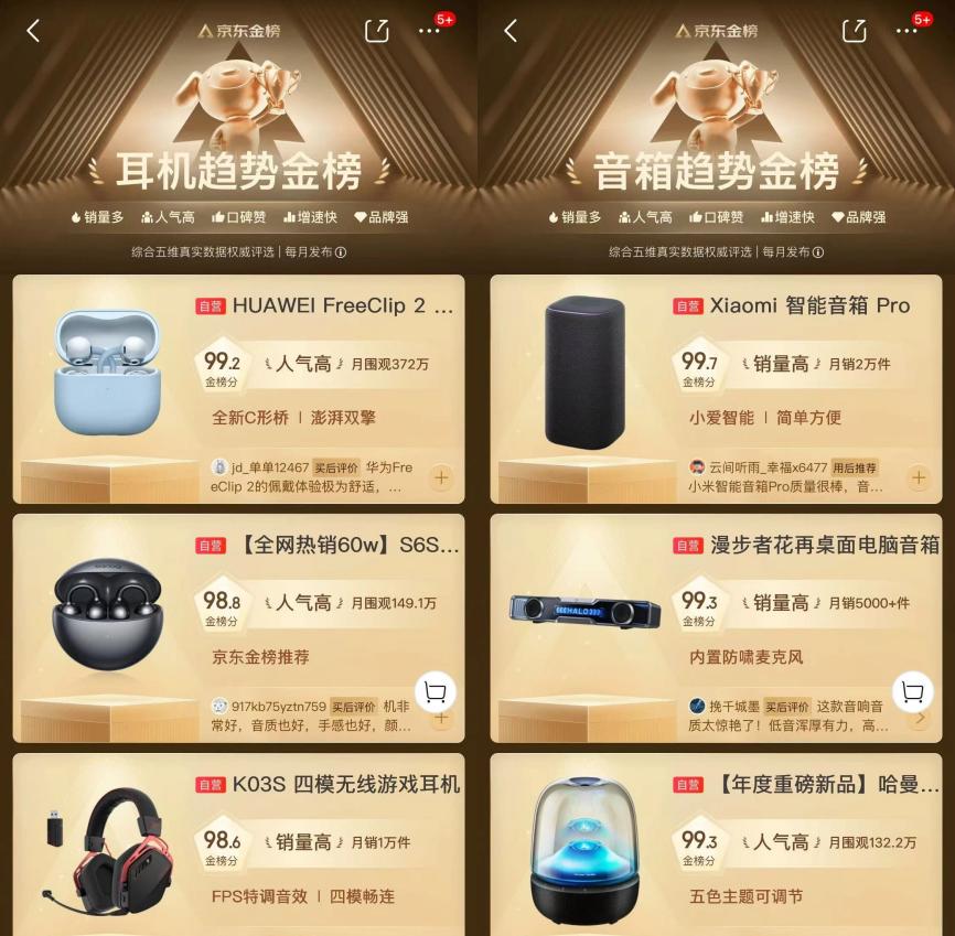 好音质轻松选品质聆听新指南 京东11.11发布耳机、音箱实力榜单