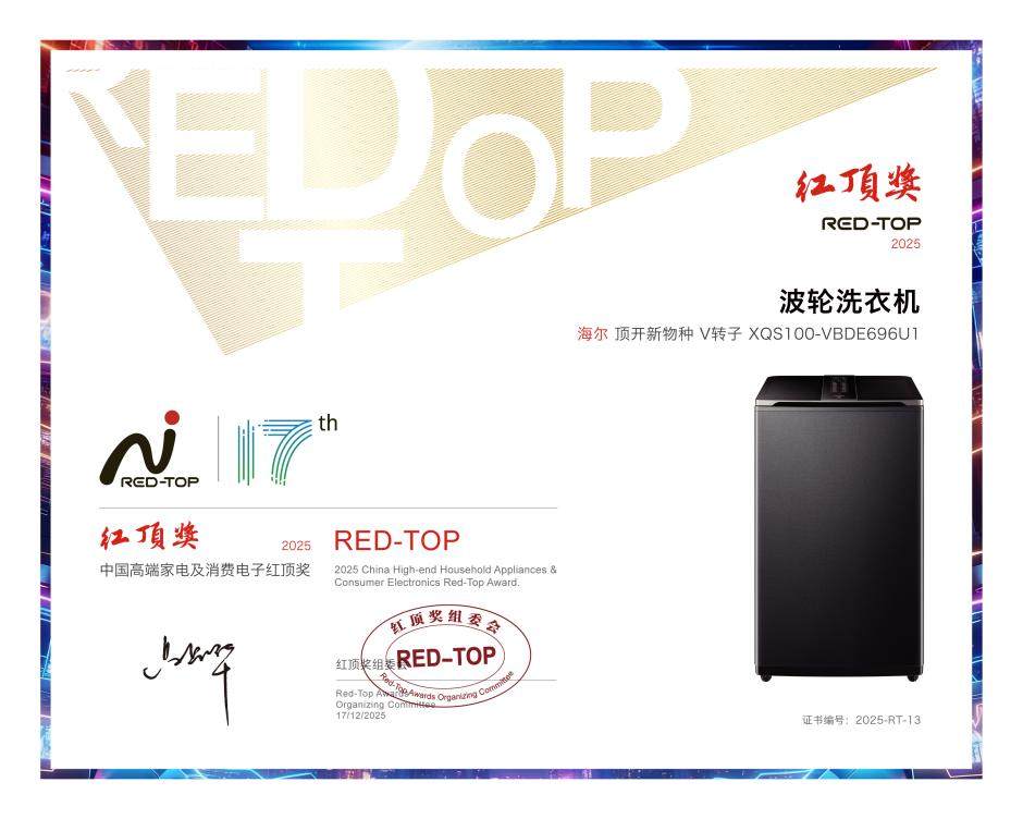 行业在延续性创新,海尔洗衣机颠覆性创新获红顶奖