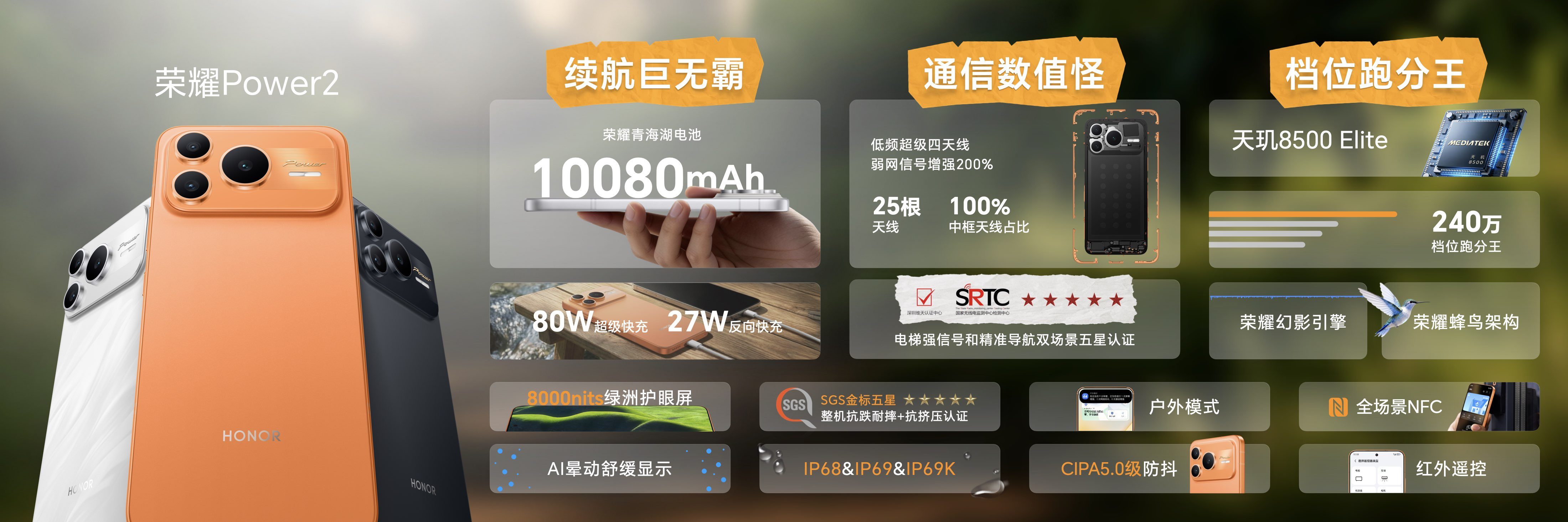 打破行业续航、通信天花板 全新户外轻旗舰荣耀Power2发布