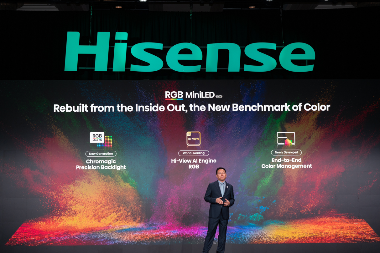 【CES 2026】海信发布全新一代RGB-Mini LED,全球首创玲珑4芯真彩背光