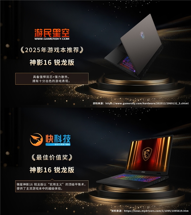 龙魂收官,马力全开:微星笔记本12项媒体奖项敬献新年