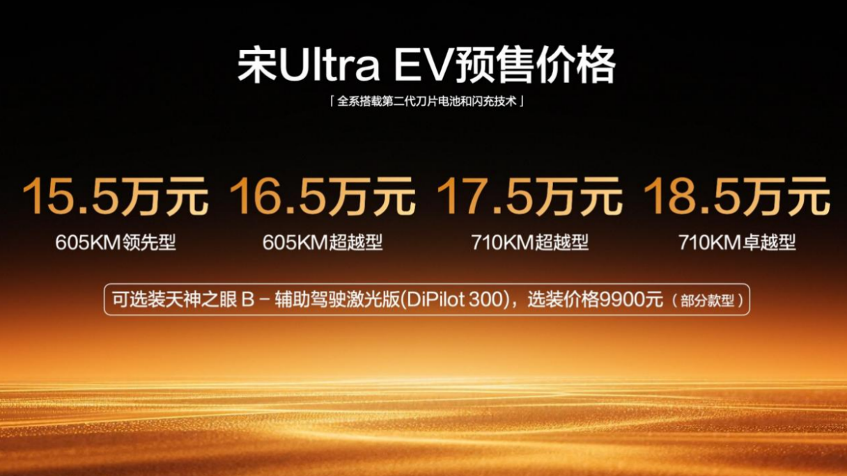 宋Ultra EV预售15.5万起,闪充技术赋能,树立B级纯电SUV新标杆