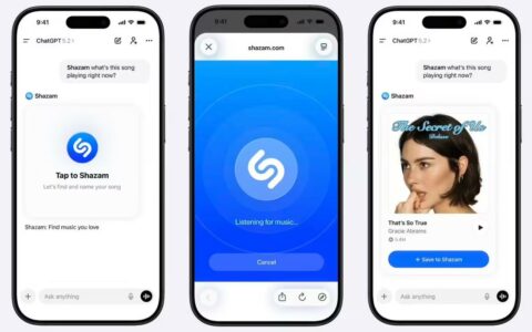 OpenAI与Shazam合作 为ChatGPT推出音乐识别新功能