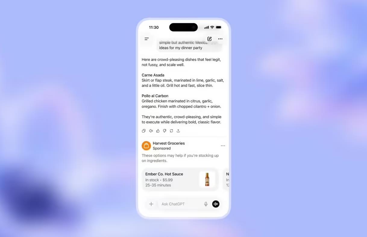 OpenAI澄清ChatGPT广告暂不全球推广
