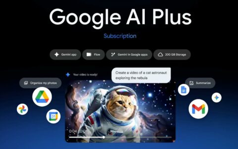 谷歌AI Plus订阅大幅降价：月费降至4.99美元，云存储翻倍至400GB