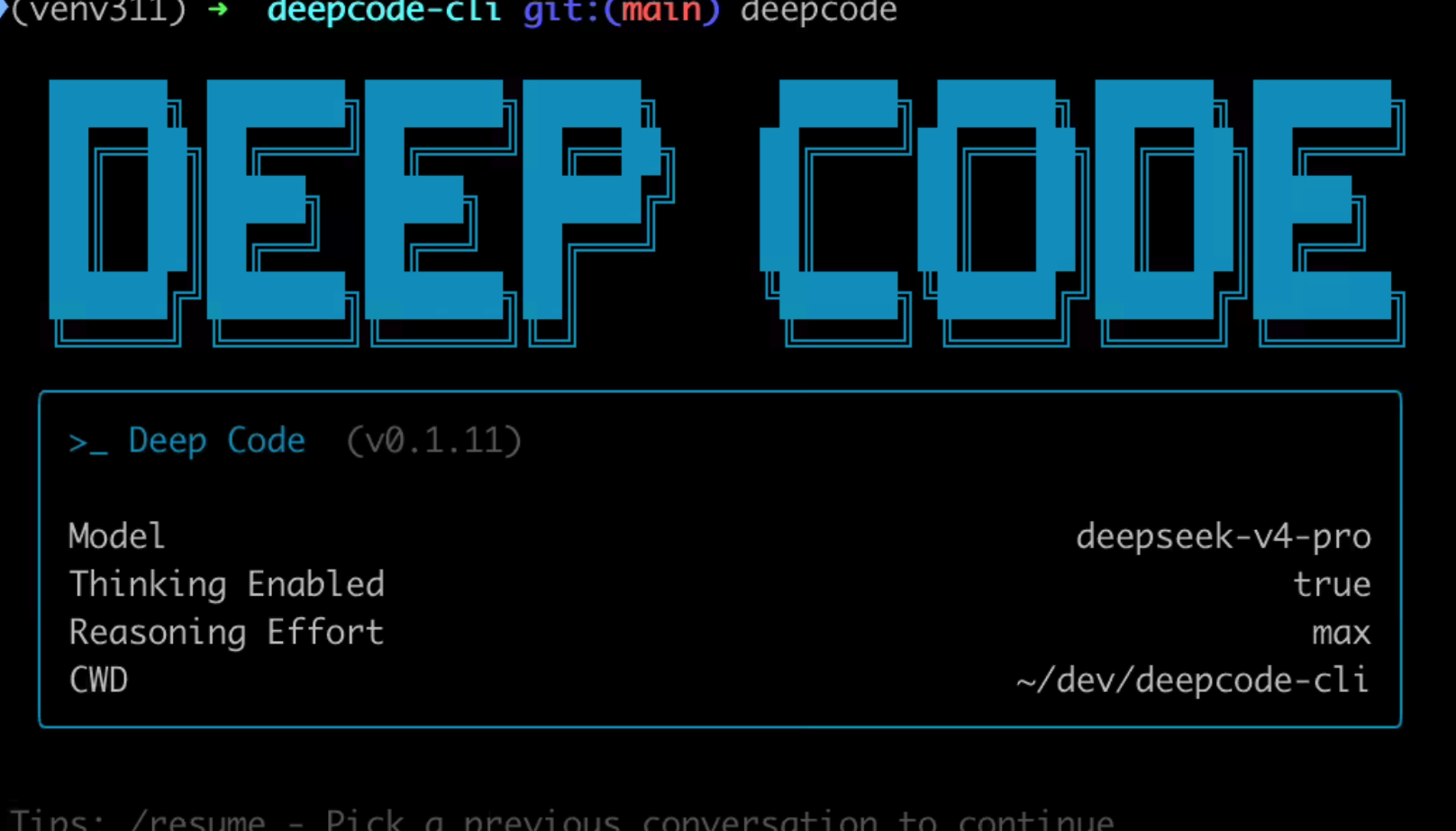 Deep Code 开源 AI 编程助手上线,专为 DeepSeek-V4 模型适配