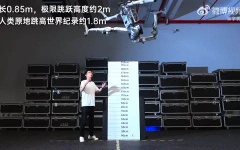 宇树科技发布“超人”机器人：原地跳高 2m、极限速度 12.66m/s 超越人类纪录
