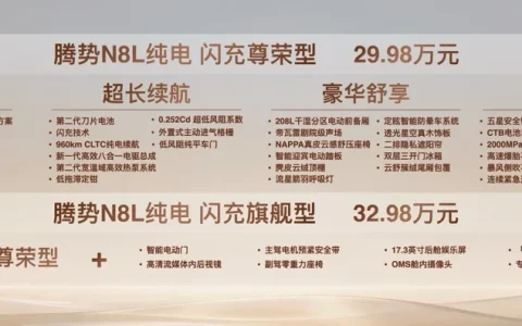 首搭AI超级智能体迪迪虾，腾势N8L纯电上市29.98万元起