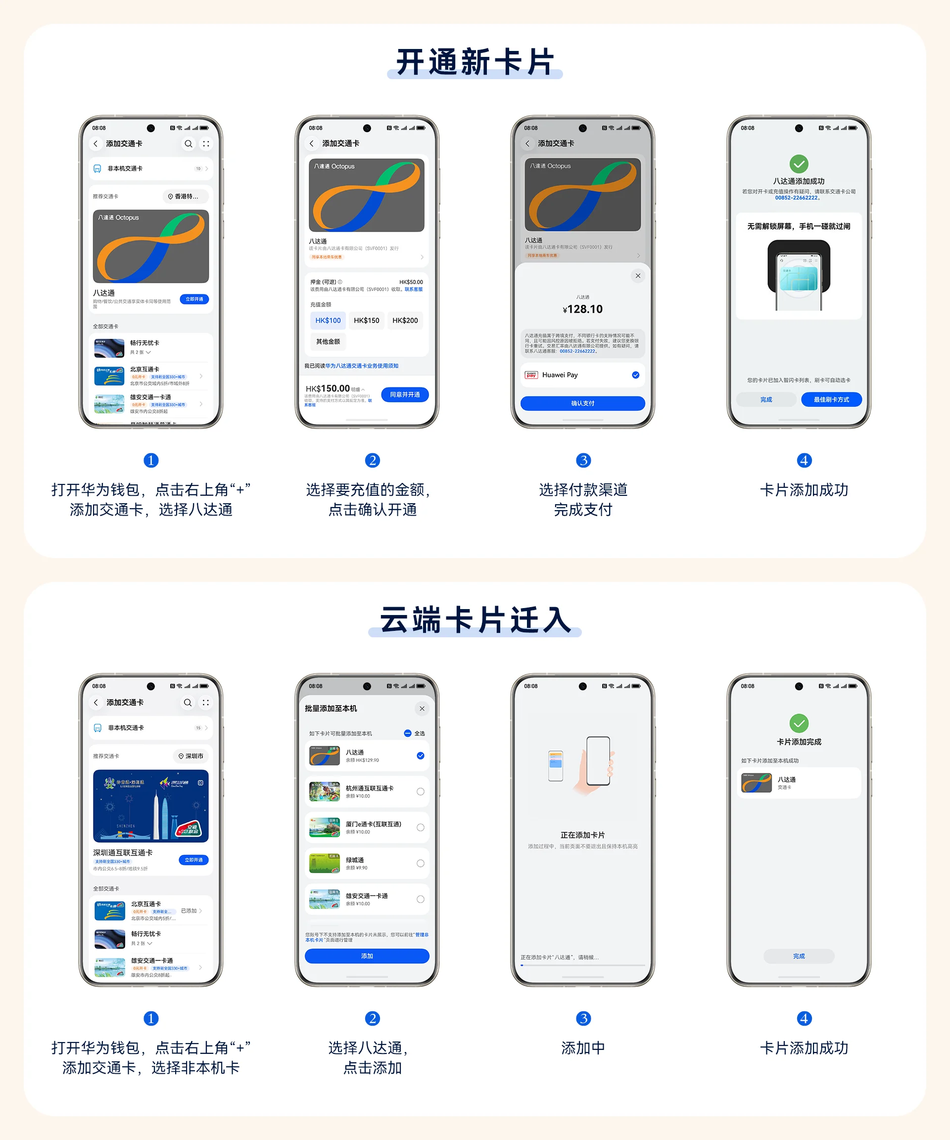 华为钱包国内独家支持神器八达通服务,赴港“碰一碰”畅行