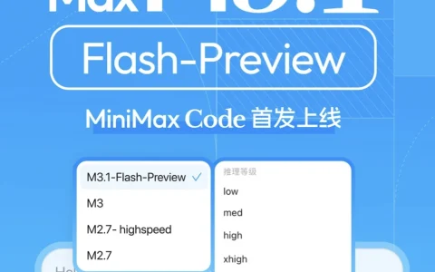 MiniMax 最新文本模型 M3.1-Flash-Preview 上线 MiniMax Code 平台，额度重置卡同步发出