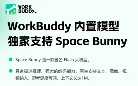 腾讯WorkBuddy独家接入Space Bunny，限时折扣至10月7日