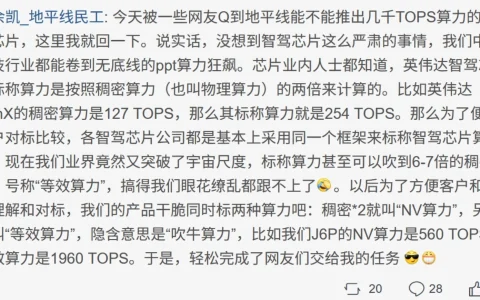 地平线创始人余凯开炮：智驾芯片算力标称吹到 6 到 7 倍